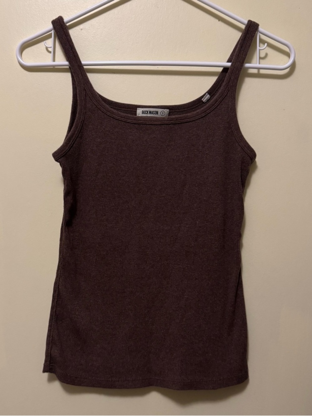 Buck Mason *Flawed* Surplus Rib Scoop Neck Tank in Marled Rosewood